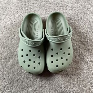 Crocs Classic Clog Kids Size J3 Green Comfortable Slip On Casual Shoes